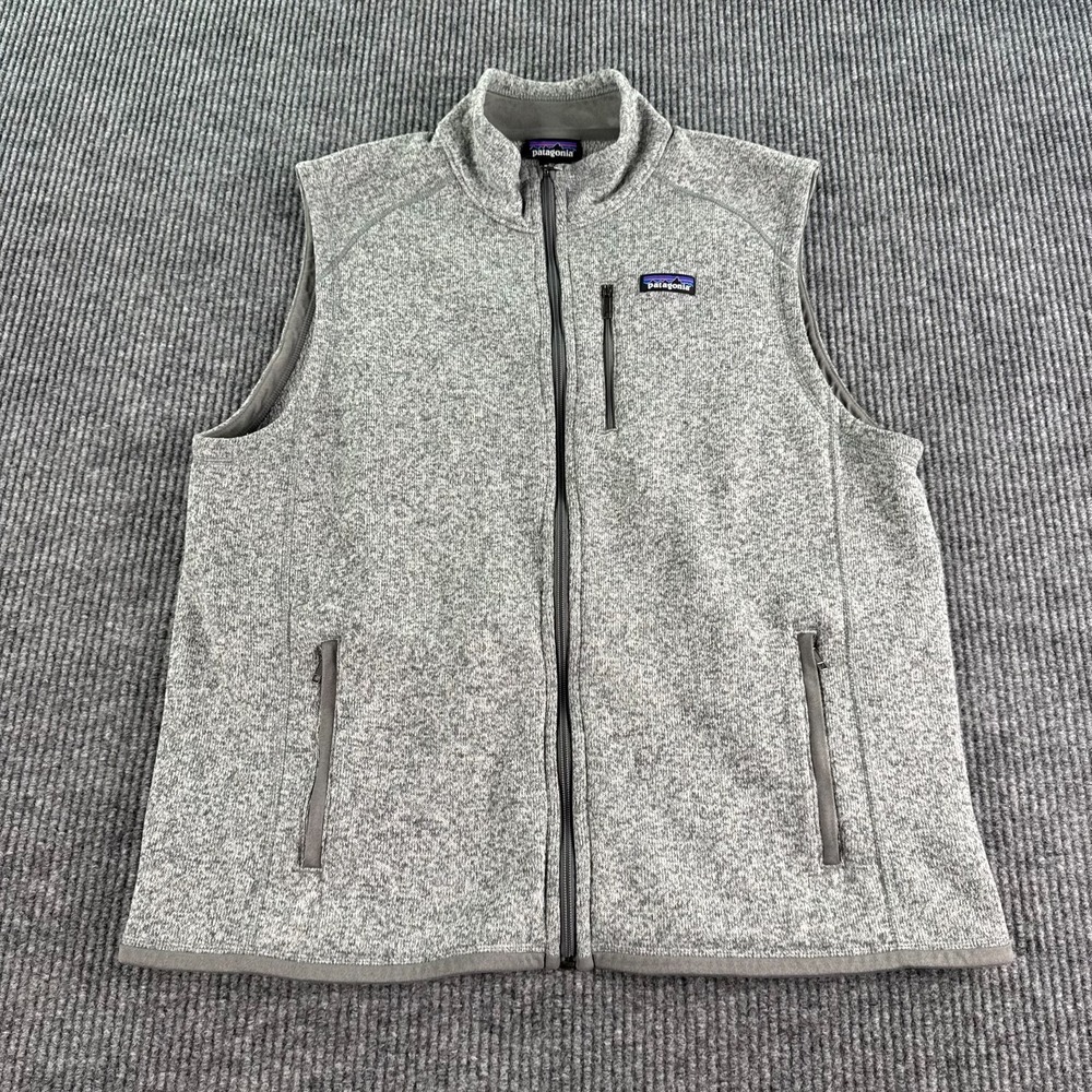 Patagonia Better Sweater Vest Men XXL Gray Morgan Stanley Logo Fleece Full Zip